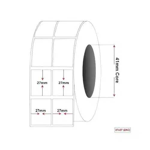 High-quality 27x27mm stickers ensure clear barcodes, reliable adhesion and efficient labeling for retail, supermarkets and POS systems.