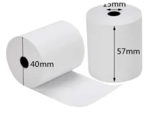 Get reliable 57mm x 40mm thermal paper rolls in Nairobi, Kenya. Perfect for PDQ, ETR machines & credit card terminals. Shop now
