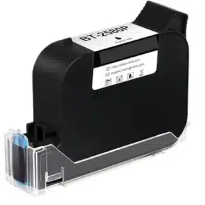 High-quality BT-2588 black ink cartridge with 42ml fast-dry solvent ink for handheld inkjet printers.Good for packaging, barcode,industrial & date coding.