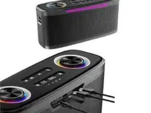 Portable K13 TWS wireless speaker with dual mic karaoke mode and USB charging. Perfect for parties, duets and outdoor fun with high-quality sound.
