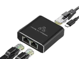 Efficiently share one Ethernet cable with an RJ45 Network Splitter.Connect two devices (10/100Mbps,requires two splitters). Simplify your setup today!