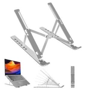 Elevate your workspace in Nairobi, Kenya, with a foldable laptop stand. Our portable aluminum stands offer adjustable height and angle.
