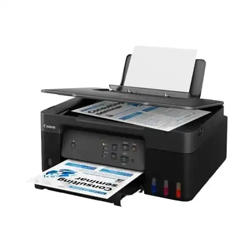 Achieve low-cost printing with the Canon PIXMA G2430 MegaTank All-in-One.This 3-in-1 printer delivers sharp prints,scans,copies for your home/small office.