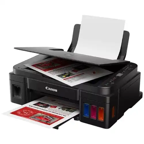 The Canon PIXMA G3410 A4 is a versatile, high-yield multifunction printer. With MegaTank refillable ink,plus wireless print, scan, and copy from anywhere.