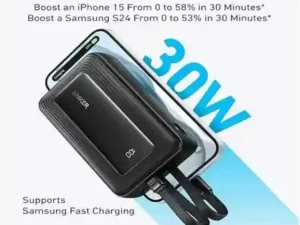 Buy portable charger Anker Zolo 20000mAh 30W power bank with built-in USB-C. fast charging power bank,high capacity & perfect for iPhone & Android.