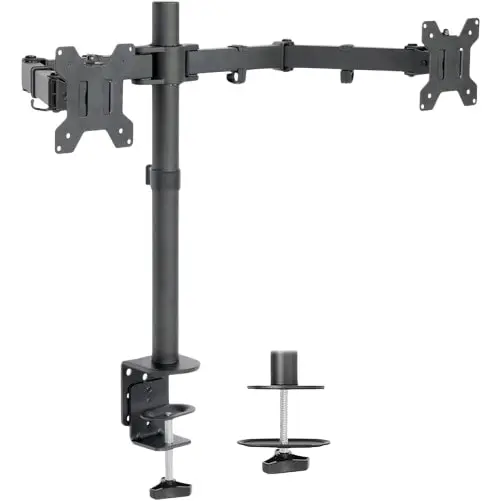 Dual Monitor Bracket/Dual Display Mount boost productivity offering full-motion adjustability,VESA compatibility,robust support for two screens.